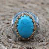 Turquoise Men's Ring, Handmade Ring, Turkish Handmade Silver Men Ring, Ottoman Ring, Men's Jewelry, Gift for Him, 925k Sterling Silver Ring