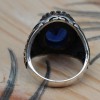 Sapphire Men Ring, Turkish Handmade Silver Men Ring, Mens Handmade Ring, Ottoman Ring, Men Jewelry, Gift for Him, 925k Sterling Silver Ring