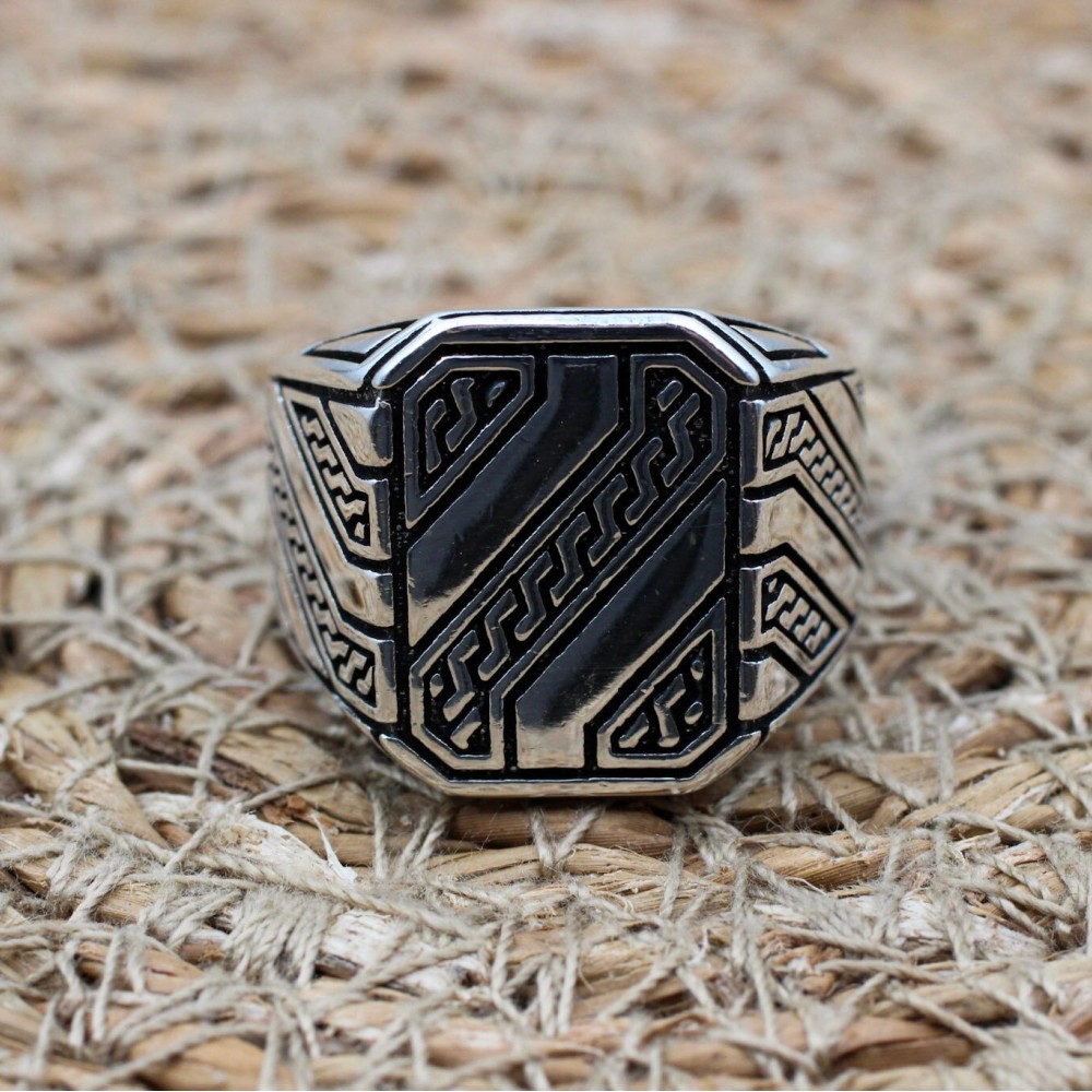 Men's Ring, Turkish Handmade, Silver Men's Ring, Men's Handmade Ring, Ottoman Ring, Men's Jewelry, Gift for Him, 925k Sterling Silver Ring