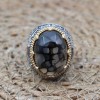 Agate Men's Ring, Handmade Men's Ring, Turkish Handmade Silver Ring, Ottoman Mens Ring, Mens Jewelry, Gift for Him, 925 Sterling Silver Ring
