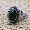 Emerald Men's Ring, Ottoman Men's Ring, Handmade Men's Ring, Turkish Handmade Men's Ring, Men's Jewelry, Gift for Him, 925 Sterling Silver