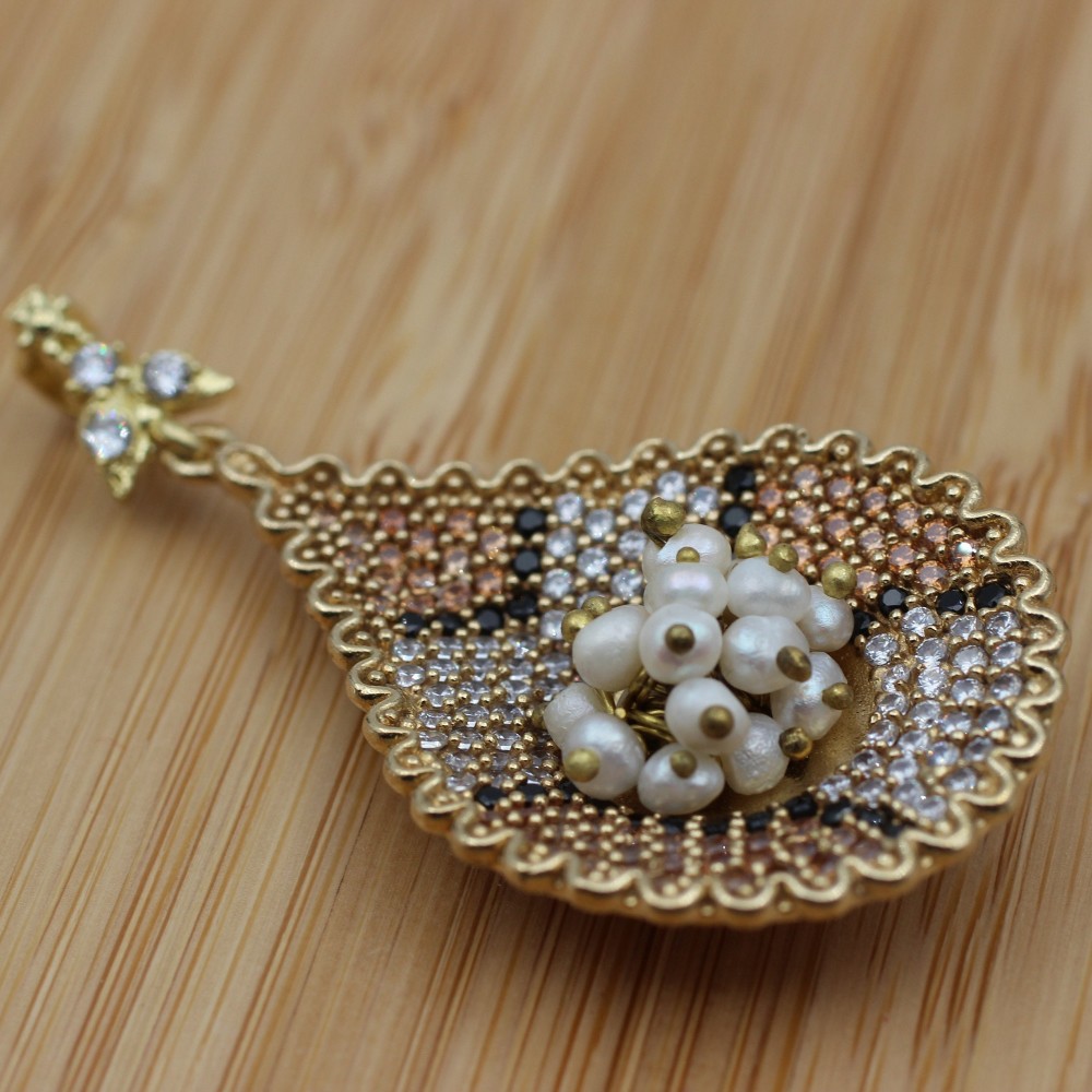 Pearl Set, Authentic Set, Leopard Set, Handmade Set, Women Set, Ladies Jewelry Set, Earring, Pendant, Ladies Set, 925k Sterling Silver,