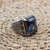 Mystic Topaz Men's Ring, Ottoman Men's Ring, Handmade Mens Ring, Turkish Handmade Mens Ring, Mens Jewelry, Gift for Him, 925 Sterling Silver