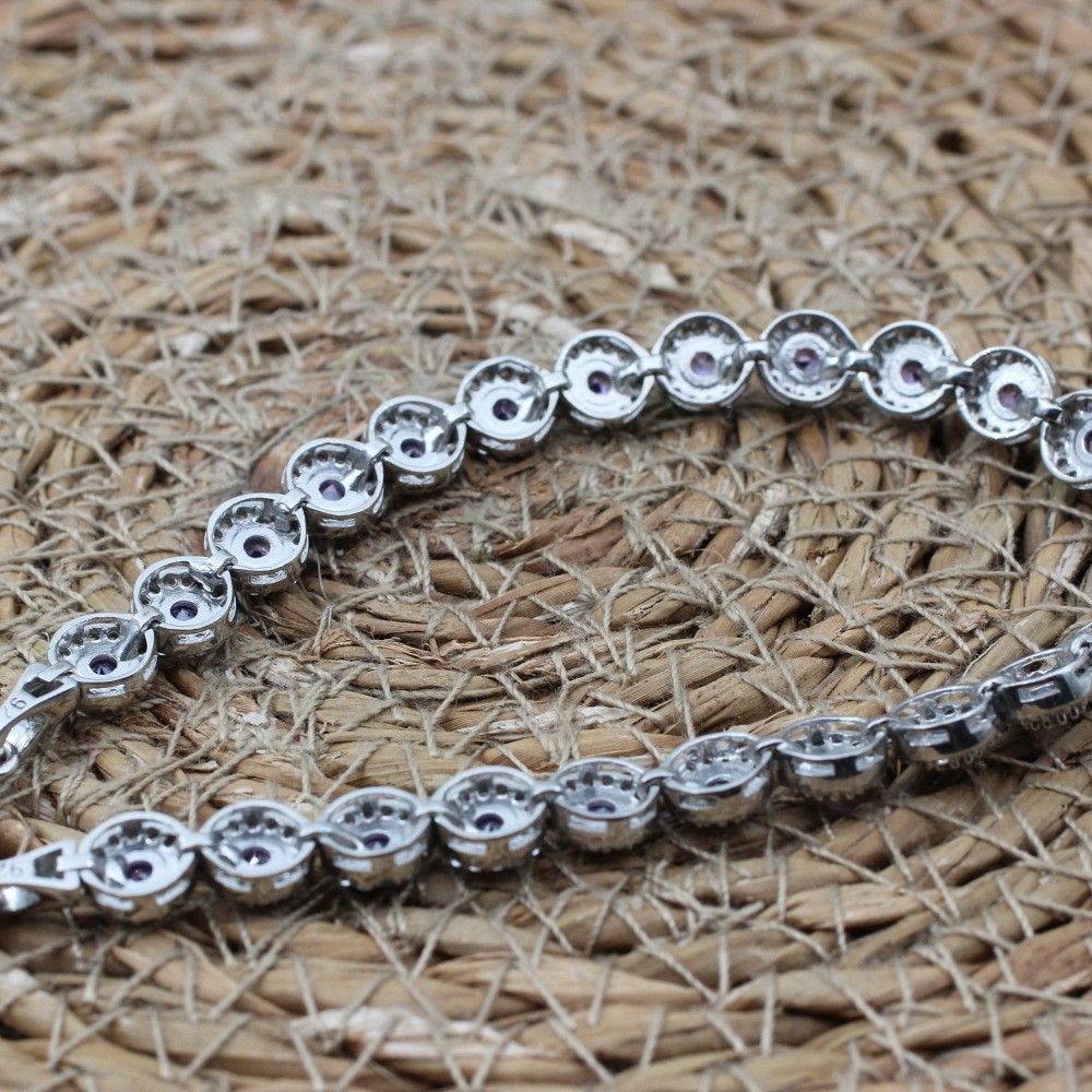 Amethyst Bracelet, Ottoman Bracelet, Handmade Bracelet, Bangle Cuff, Turkish Handmade, Ladies Bracelet, Gift For Her, 925k Sterling Silver,