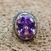 Amethyst Men's Ring, Mens Handmade Ring, Turkish Handmade Silver Men Ring, Ottoman Men Ring, Men Jewelry, Gift for Him, 925k Sterling Silver
