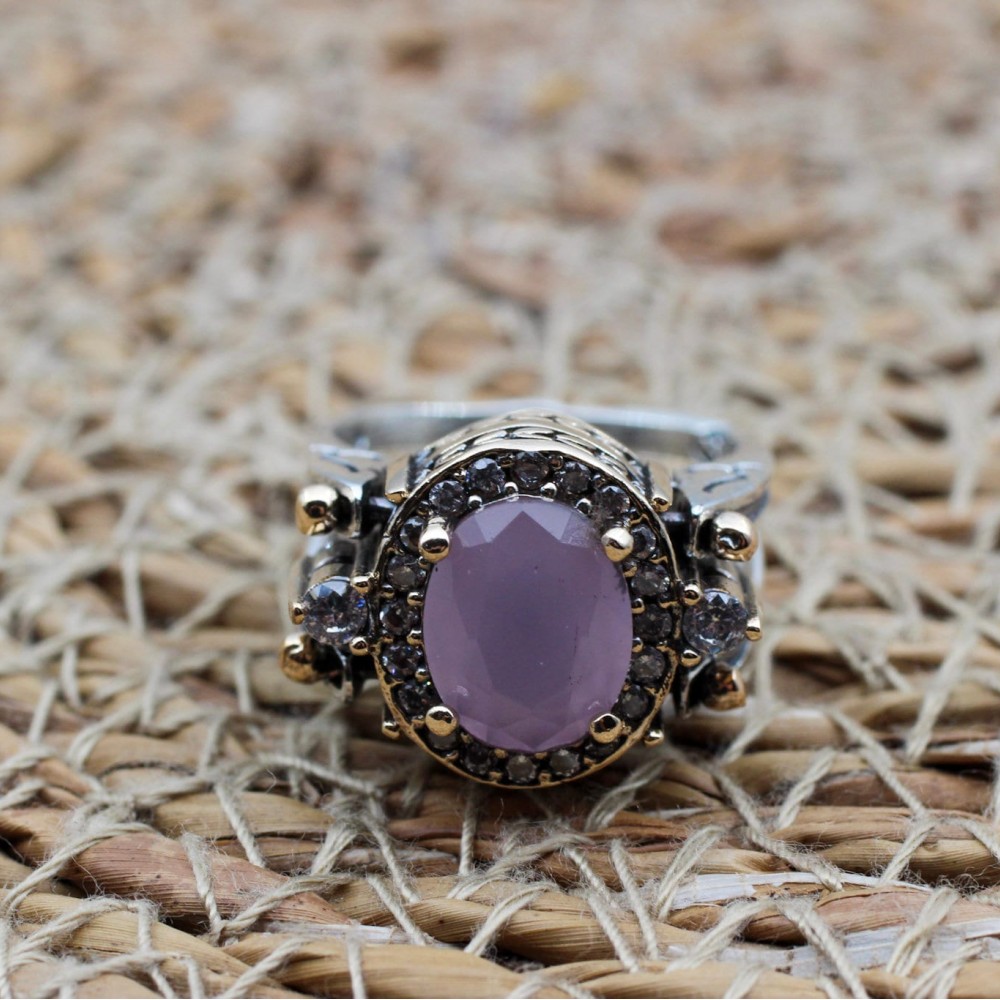 Two Stone Ladies Ring, Quartz Ladies Ring, Zircon Ring, Handmade Women Ring, Reversible Ring, Ottoman Women's Ring, 925 Sterling Silver, Two Stone Ladies Ring, Quartz Ladies Ring, Zircon Ring, Handmade Women Ring, Reversible Ring, Ottoman Women's Ring, 925 Sterling Silver,
