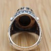Turkish Handmade Silver Men's Ring, Men's Handmade Ring, Yemeni Men's Ring, Onyx Ring, Ottoman Ring, Gift for Him, 925k Sterling Silver,