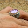 Amethyst Men's Ring, Mens Handmade Ring, Turkish Handmade Silver Men Ring, Ottoman Men Ring, Men Jewelry, Gift for Him, 925k Sterling Silver