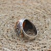 Turkish Handmade Silver Men's Ring, Men's Handmade Ring, Yemeni Ring, Topaz Men's Ring, Ottoman Ring, Gift for Him, 925k Sterling Silver,