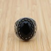 Turkish Handmade Silver Men's Ring, Men's Handmade Ring, Men's Ring, Onyx Men's Ring, Ottoman Mens Ring, Gift for Him, 925k Sterling Silver,
