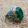 Emerald Men's Ring, Ottoman Men's Ring, Handmade Men's Ring, Turkish Handmade Men's Ring, Men's Jewelry, Gift for Him, 925 Sterling Silver