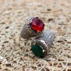 Emerald Ring, Ruby Ring, Handmade Ring, Adjustable Ring, Turkish Ring, Authentic Ring, Ottoman Ring, Ladies Ring, 925k Sterling Silver