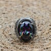Mystic Topaz Men's Ring, Ottoman Men's Ring, Handmade Mens Ring, Turkish Handmade Mens Ring, Mens Jewelry, Gift for Him, 925 Sterling Silver
