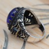 Sapphire Men Ring, Turkish Handmade Silver Men Ring, Mens Handmade Ring, Ottoman Ring, Men Jewelry, Gift for Him, 925k Sterling Silver Ring
