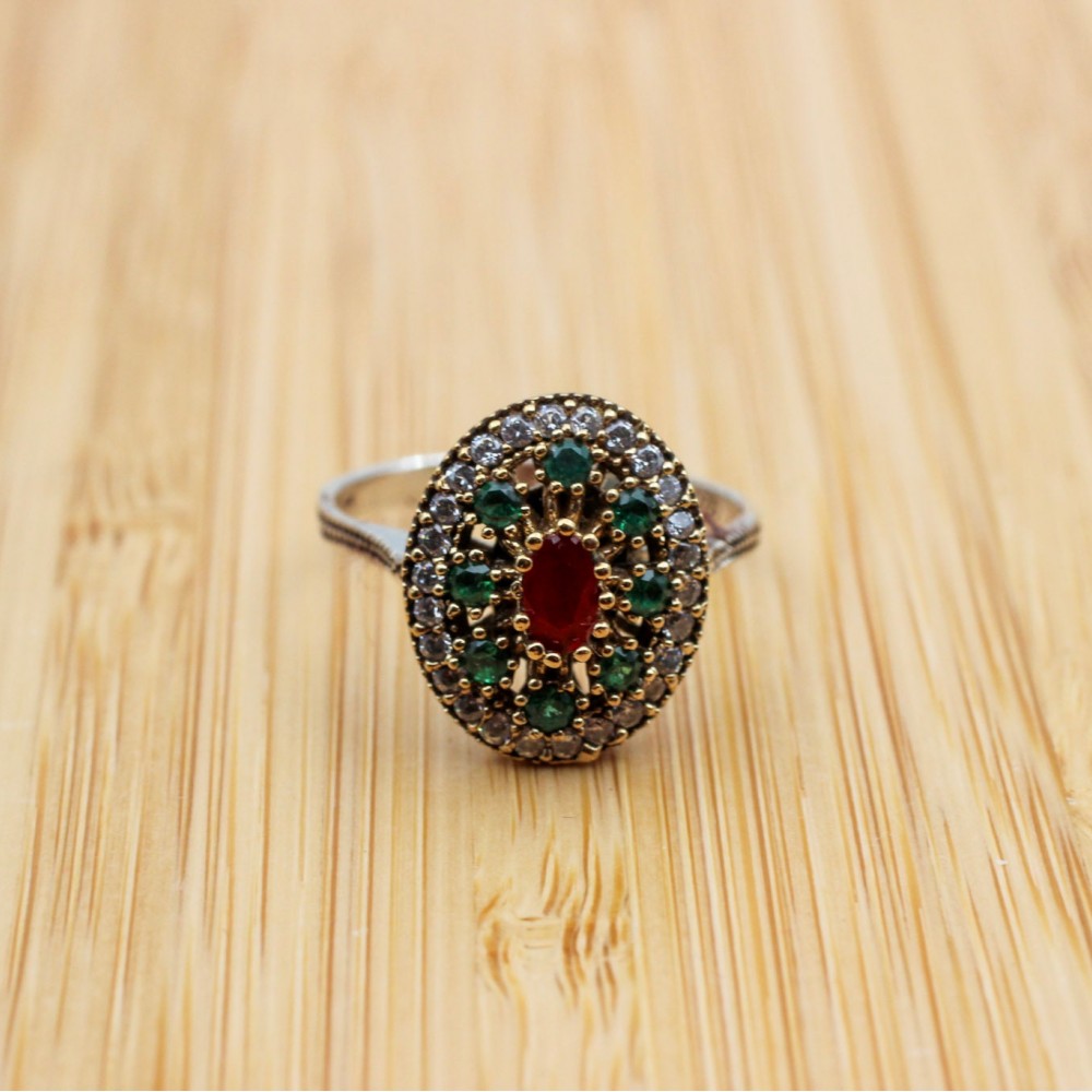 Ruby Ring, Handmade Women's Ring, Turkish Handmade Ring, Authentic Ring, Ottoman Ring, Ladies Ring, 925k Sterling Silver, Gift For Her,