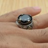 Turkish Handmade Silver Men's Ring, Men's Handmade Ring, Men's Ring, Onyx Men's Ring, Ottoman Mens Ring, Gift for Him, 925k Sterling Silver,
