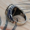 Sapphire Men Ring, Turkish Handmade Silver Men Ring, Mens Handmade Ring, Ottoman Ring, Men Jewelry, Gift for Him, 925k Sterling Silver Ring