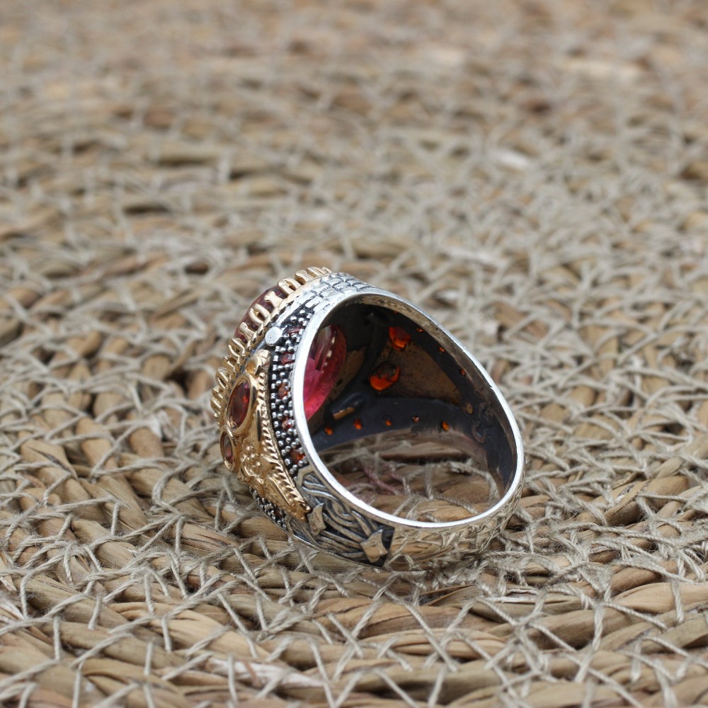 Men's Handmade Ring, Turkish Handmade Men's Ring, Ottoman Men's Ring, Tourmaline Men's Ring, Mens Ring, Gift for Him, 925k Sterling Silver Men's Handmade Ring, Turkish Handmade Men's Ring, Ottoman Men's Ring, Tourmaline Men's Ring, Mens Ring, Gift for Him, 925k Sterling Silver