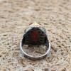 Mens Handmade Ring, Turkish Handmade Silver Men Ring, Ottoman Men Ring, Ruby Ring, Men's Jewelry, Gift for Him, 925k Sterling Silver Ring