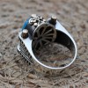 Mens Handmade Ring, Turkish Handmade Silver Men Ring, Ottoman Ring, Aquamarine Ring, Men's Jewelry, Gift for Him, 925k Sterling Silver Ring