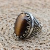 Tiger Eye Men's Ring, Ottoman Men's Ring, Handmade Men's Ring, Turkish Handmade Men's Ring, Men's Jewelry, Gift for Him, 925 Sterling Silver Tiger Eye Men's Ring, Ottoman Men's Ring, Handmade Men's Ring, Turkish Handmade Men's Ring, Men's Jewelry, Gift for Him, 925 Sterling Silver