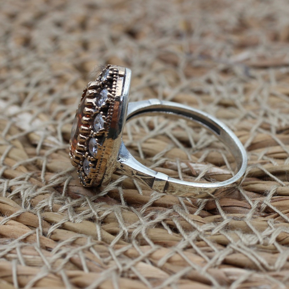 Topaz Ladies Ring, Turkish Handmade Ring, Silver Ladies Ring, Handmade Women Ring, Ottoman Women's Ring, Ladies Ring, 925 Sterling Silver Topaz Ladies Ring, Turkish Handmade Ring, Silver Ladies Ring, Handmade Women Ring, Ottoman Women's Ring, Ladies Ring, 925 Sterling Silver