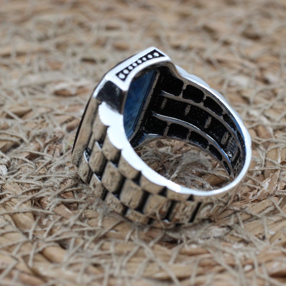 Turkish Handmade Silver Men Ring, Mens Handmade Ring, Ottoman Ring, Sapphire Ring, Men's Jewelry, Gift for Him, 925k Sterling Silver Ring Turkish Handmade Silver Men Ring, Mens Handmade Ring, Ottoman Ring, Sapphire Ring, Men's Jewelry, Gift for Him, 925k Sterling Silver Ring