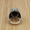 Turkish Handmade Silver Men's Ring, Men's Handmade Ring, Men's Ring, Onyx Men's Ring, Ottoman Mens Ring, Gift for Him, 925k Sterling Silver,