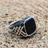 Handmade Silver Men's Ring, Onyx Men's Ring, Turkish Handmade Men's Ring, Men's Ring, Ottoman Mens Ring, Gift for Him, 925k Sterling Silver,