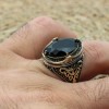 Men's Handmade Ring, Turkish Handmade Silver Men's Ring, Ottoman Men Ring, Onyx Ring, Men's Jewelry, Gift for Him, 925k Sterling Silver Ring