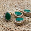 Emerald Set, Authentic Set, Handmade Set Women, Turkish Handmade, Ladies Jewelry Set, Earring, Pendant, Ladies Set, 925k Sterling Silver