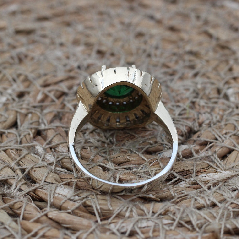 Emerald Ring, Handmade Women's Ring, Turkish Handmade Ring, Authentic Ring, Ottoman Ring, Ladies Ring, 925k Sterling Silver, Gift For Her, Emerald Ring, Handmade Women's Ring, Turkish Handmade Ring, Authentic Ring, Ottoman Ring, Ladies Ring, 925k Sterling Silver, Gift For Her,