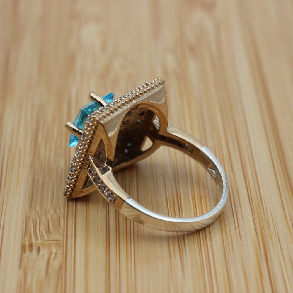 Turkish Handmade Ring, Silver Ladies Ring, Handmade Women Ring, Ottoman Women Ring, Aquamarine Ring, Ladies Ring, 925k Sterling Silver Ring,