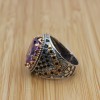 Amethyst Men's Ring, Mens Handmade Ring, Turkish Handmade Silver Men Ring, Ottoman Men Ring, Men Jewelry, Gift for Him, 925k Sterling Silver
