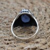 Turkish Handmade Silver Men Ring, Mens Handmade Ring, Ottoman Ring, Sapphire Ring, Men's Jewelry, Gift for Him, 925k Sterling Silver Ring