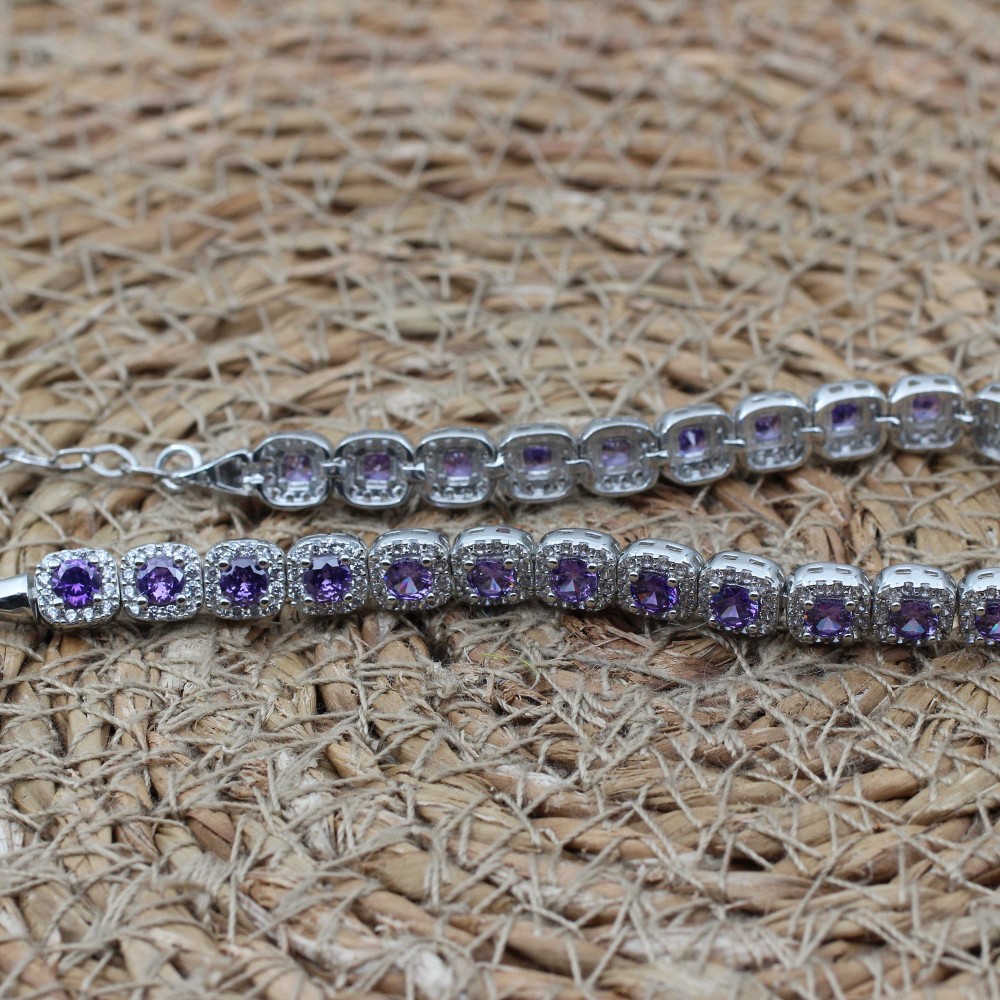 Amethyst Bracelet, Ottoman Bracelet, Handmade Bracelet, Bangle Cuff, Turkish Handmade, Ladies Bracelet, Gift For Her, 925k Sterling Silver,