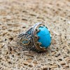 Turquoise Men's Ring, Ottoman Men's Ring, Handmade Men's Ring, Turkish Handmade Men's Ring, Men's Jewelry, Gift for Him, 925 Sterling Silver