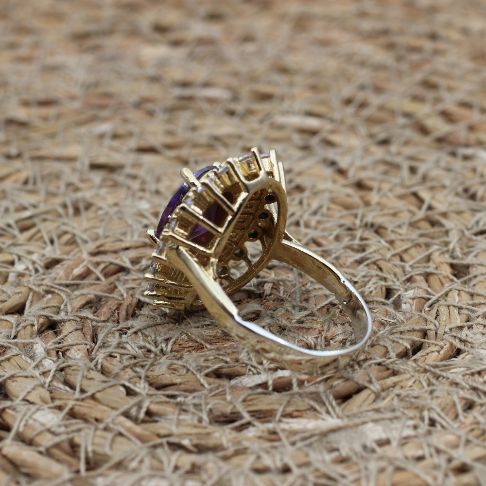Amethyst Ring, Handmade Women's Ring, Turkish Handmade, Silver Ladies Ring, Ottoman Ring, Authentic, Ladies Ring, 925k Sterling Silver Ring,