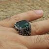 Emerald Men's Ring, Ottoman Men's Ring, Handmade Men's Ring, Turkish Handmade Men's Ring, Men's Jewelry, Gift for Him, 925 Sterling Silver