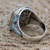 Mens Handmade Ring, Turkish Handmade Silver Men Ring, Ottoman Ring, Aquamarine Ring, Men's Jewelry, Gift for Him, 925k Sterling Silver Ring