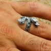 Snake Mens Ring, Turkish Handmade Sterling Silver Ring, Silver Snake Ring, Animal Wrap Ring, Ruby Men Ring, Animal Ring, 925 Sterling Silver