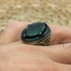 Emerald Men's Ring, Ottoman Men's Ring, Handmade Men's Ring, Turkish Handmade Men's Ring, Men's Jewelry, Gift for Him, 925 Sterling Silver