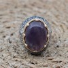 Amethyst Men's Ring, Mens Handmade Ring, Turkish Handmade Silver Men Ring, Ottoman Men Ring, Men Jewelry, Gift for Him, 925k Sterling Silver