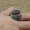 Agate Men's Ring, Handmade Men's Ring, Turkish Handmade Silver Ring, Ottoman Mens Ring, Mens Jewelry, Gift for Him, 925 Sterling Silver Ring