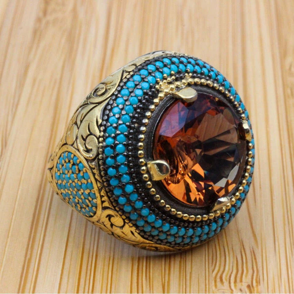 Men's Handmade Ring, Turkish Handmade, Silver Men Ring, Ottoman Ring, Alexandrite Ring, Men's Jewelry, Gold Ring, 925k Sterling Silver Ring