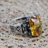 Citrine Men's Ring, Handmade Men's Ring, Ottoman Men's Ring, Square Stone, Men's Jewelry, Gift for Him, 925k Sterling Silver, Detailed Ring Citrine Men's Ring, Handmade Men's Ring, Ottoman Men's Ring, Square Stone, Men's Jewelry, Gift for Him, 925k Sterling Silver, Detailed Ring