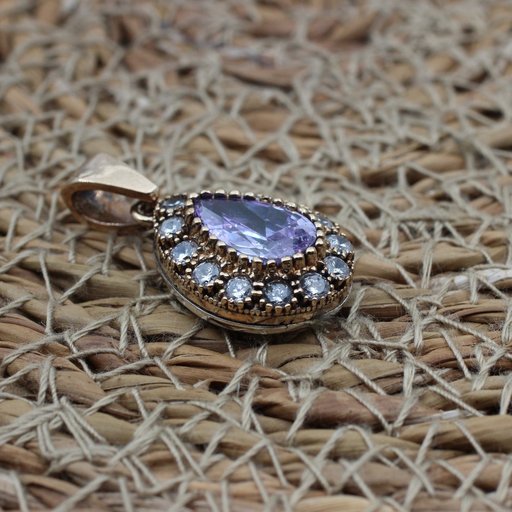 Amethyst Set, Authentic Set, Handmade Set Women, Turkish Handmade, Ladies Jewelry Set, Earring, Pendant, Ladies Set, 925k Sterling Silver