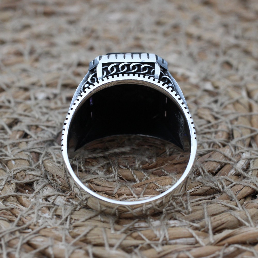 Men's Handmade Ring, Turkish Handmade Silver Men's Ring, Ottoman Men Ring, Onyx Ring, Men's Jewelry, Gift for Him, 925k Sterling Silver Ring Men's Handmade Ring, Turkish Handmade Silver Men's Ring, Ottoman Men Ring, Onyx Ring, Men's Jewelry, Gift for Him, 925k Sterling Silver Ring