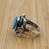 Turquoise Men's Ring, Handmade Ring, Turkish Handmade Silver Men Ring, Ottoman Ring, Men's Jewelry, Gift for Him, 925k Sterling Silver Ring