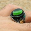 Emerald Men's Ring, Ottoman Men's Ring, Handmade Men's Ring, Turkish Handmade Men's Ring, Men's Jewelry, Gift for Him, 925 Sterling Silver Emerald Men's Ring, Ottoman Men's Ring, Handmade Men's Ring, Turkish Handmade Men's Ring, Men's Jewelry, Gift for Him, 925 Sterling Silver
